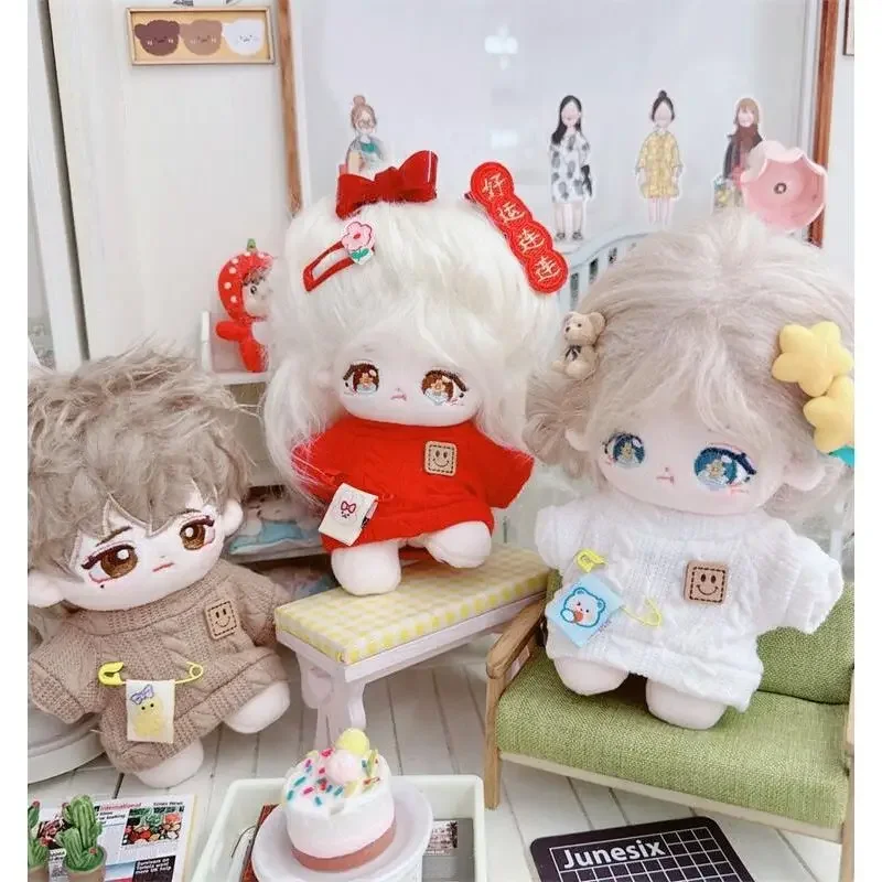 Baby clothes 10cm cotton doll starfish normal body plush cartoon new year red sweater white knitted sweater 2