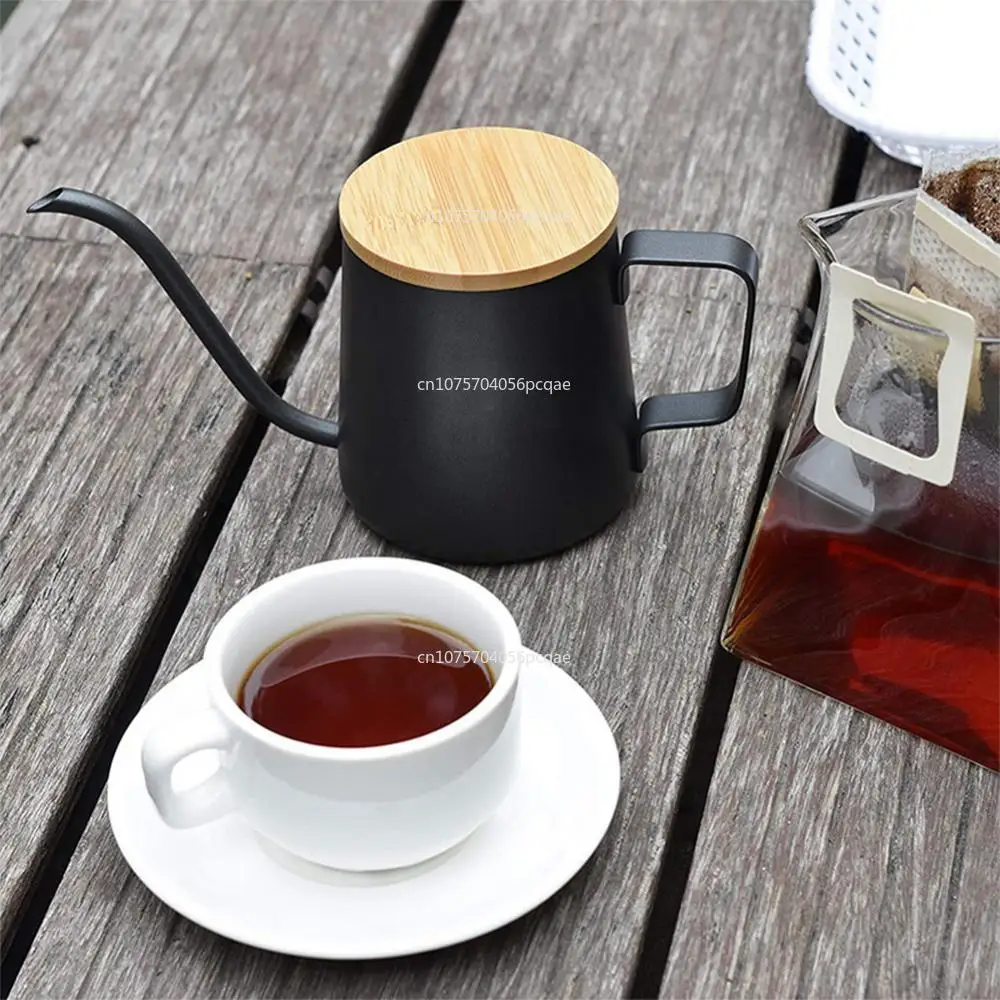 Drip Kettle 250ml 350ml Coffee Tea Pot Non-stick Coating Food Grade Stainless Steel Gooseneck Drip Kettle Swan Neck Thin Mouth
