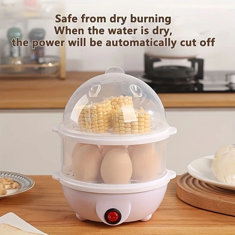 US Plug Multi Functional Electric Cooking Pot, Egg Cooker, Household Breakfast Machine, Automatic Power Off of Egg Steamer