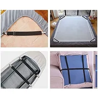 4pcs Bed Sheet Fasteners Holder Gadgets for Home Elastic Straps Adjustable Clips For Bed Sheet Organizer Mattress Cover Clips 4