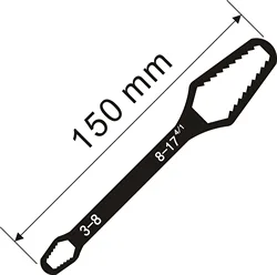 Universal Self - Tightening Adjustable Double - Head Torx Spanner Wrench (150mm 3 - 17mm black)