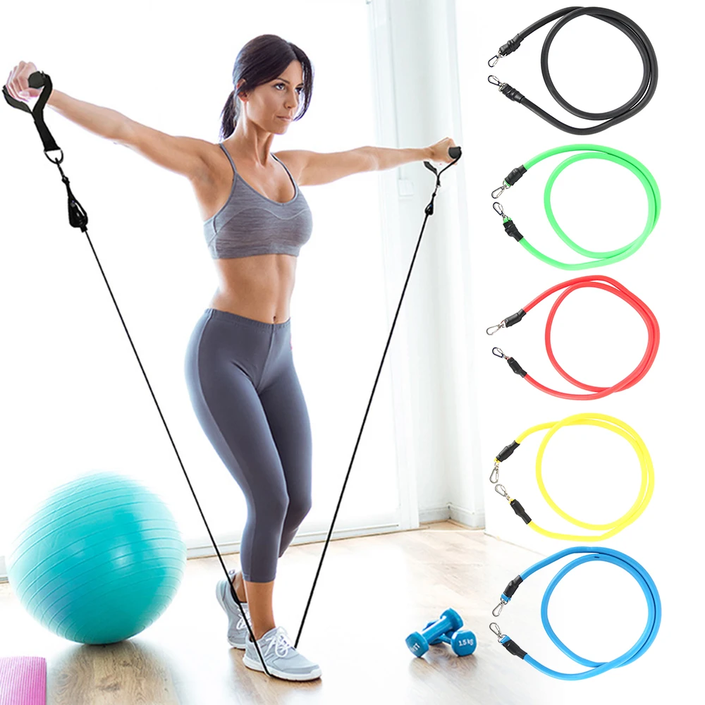 Fitness Pull Rope Latex Resistance Band Cable Gym Workout Sports Equipment E0Xc 