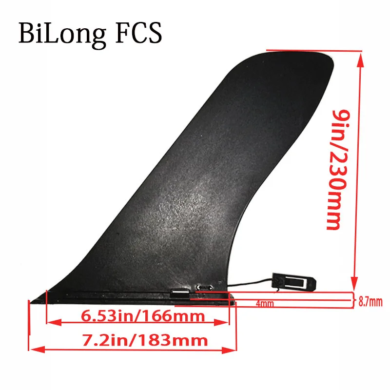 Inserted long plate fin American box SUP center ankle PA66 nylon surf ankle inflatable plate fin surf paddle FIN paddle board