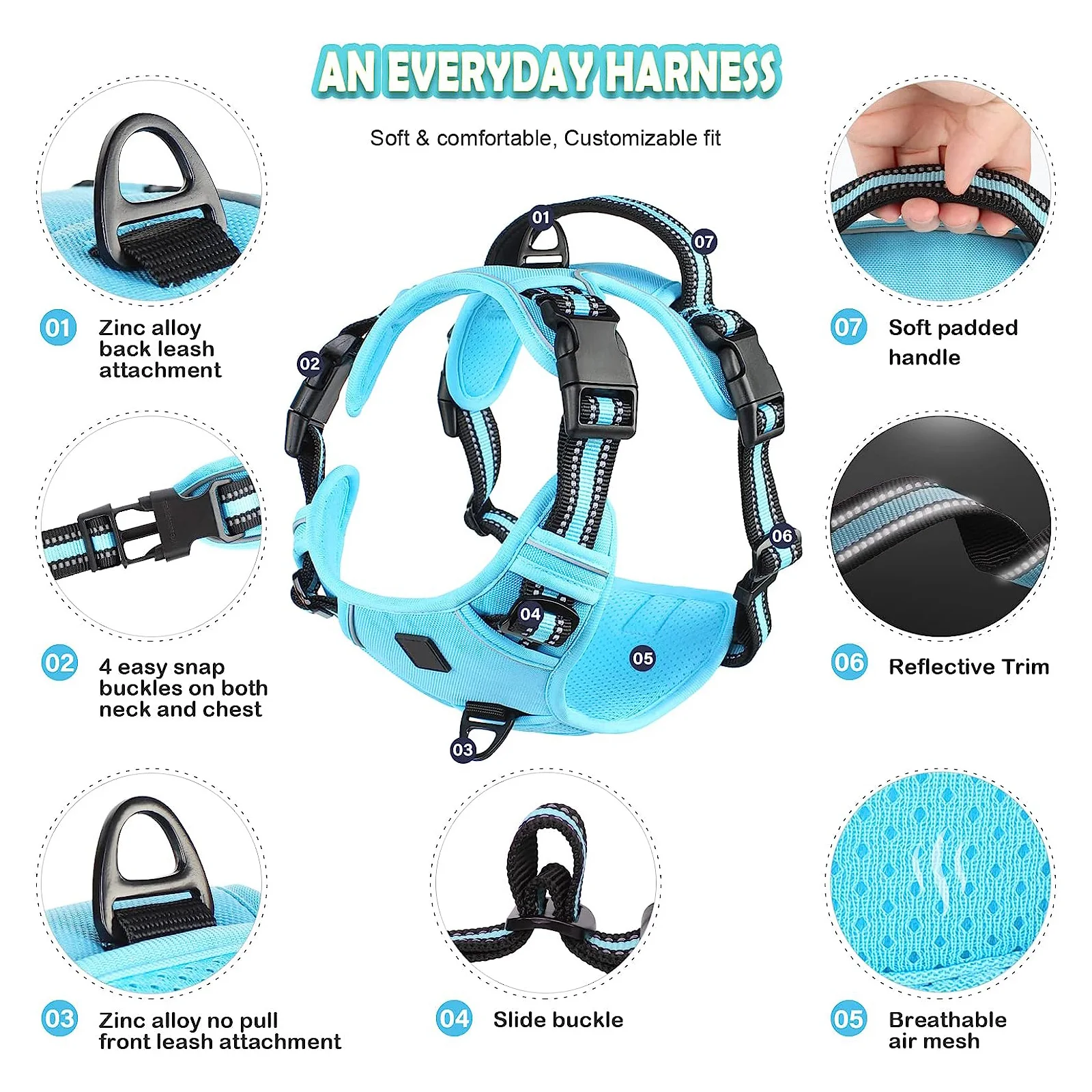 Comfort-Fit Adjustable Dog Harness with Control Handle