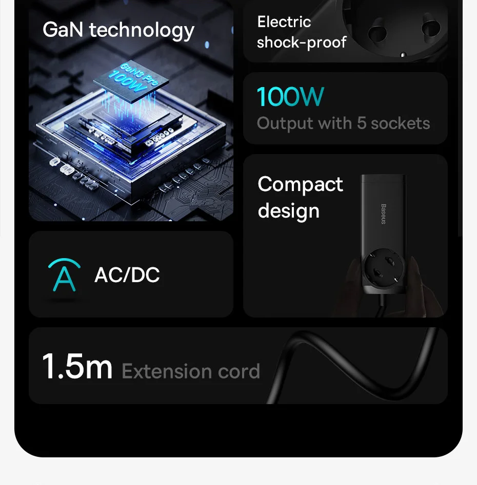 100W GaN3 Pro USB Charger Desktop Power Strip Charging Station Type C PD QC Quic