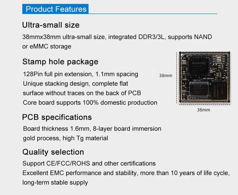 IDO-EVB3506 Near Link Gateway Motherboard Rockchip RK3506 Linux Industrial Devel