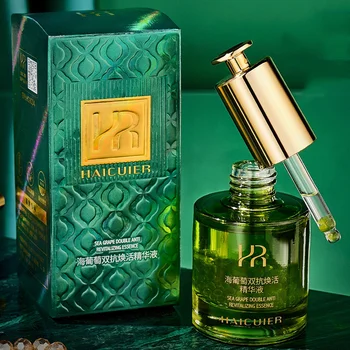 Peptide di collagene d'uva di mare Doppio olio essenziale anti-rivitalizzante Cura della pelle Idratante Illumina Siero viso rassodante antietà 1