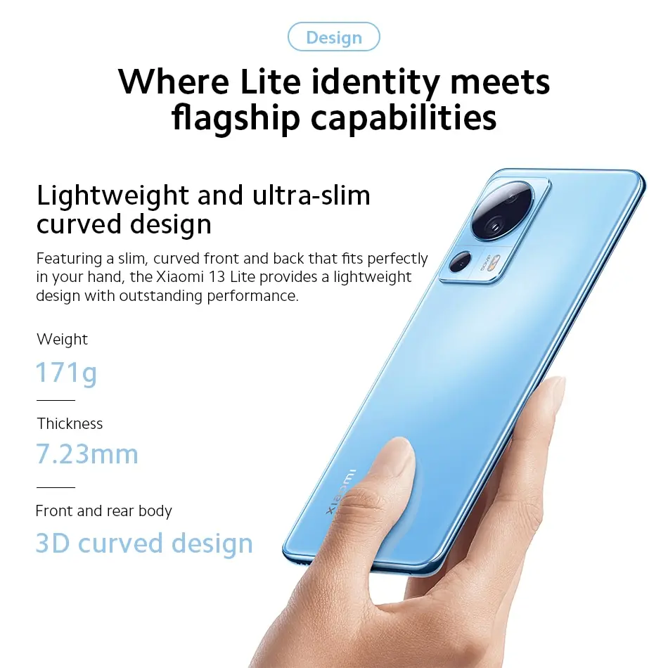 Global Version Xiaomi Mi 13 Lite 5G Snapdragon 7 Gen 1 NFC 50MP Main Camera 120Hz AMOLED Display 67W Turbo Charging