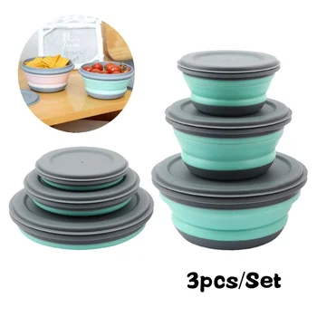 3-Piece Foldable Silicone Lunch Box Set 1