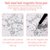 2pcs Nail Suction Steel Ball Magnetic Pen Black Handle Strong Suction Iron Stone Nail Art Pen High Precision Magnetite Nail Tool 6
