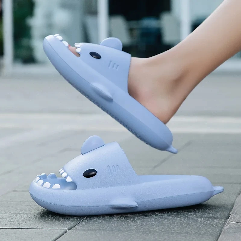 Slippers Sandals Shoes Summer Shark Slippers Women Slides Men Bathroom Flip Flops Home Anti-Skid Flat Shoes Outdoor Children Slippers Sandals