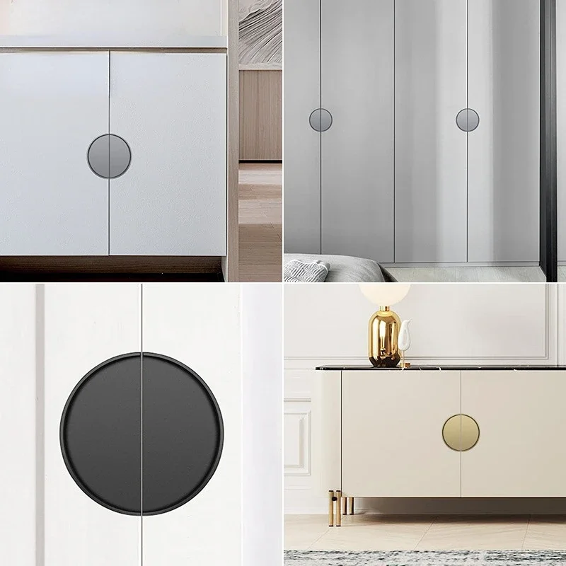 American Hidden Cabinet Handles Black Gold Aluminum Alloy Kitchen Cupboard Pulls Drawer Knob Door Furniture Handle Hardware
