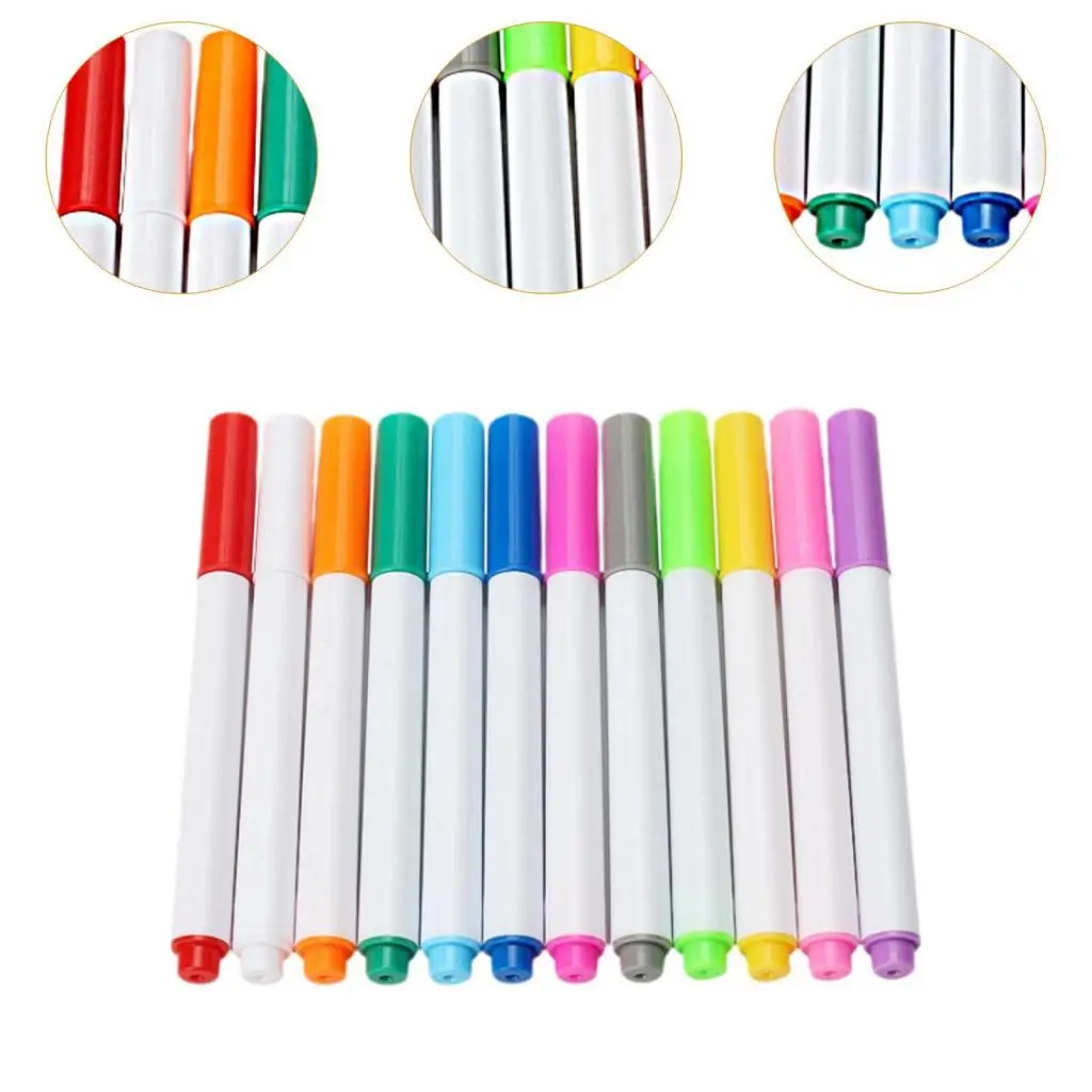 12x Liquid Chalk Markers Kit Wet Erase Blackboard Signs for Leathers