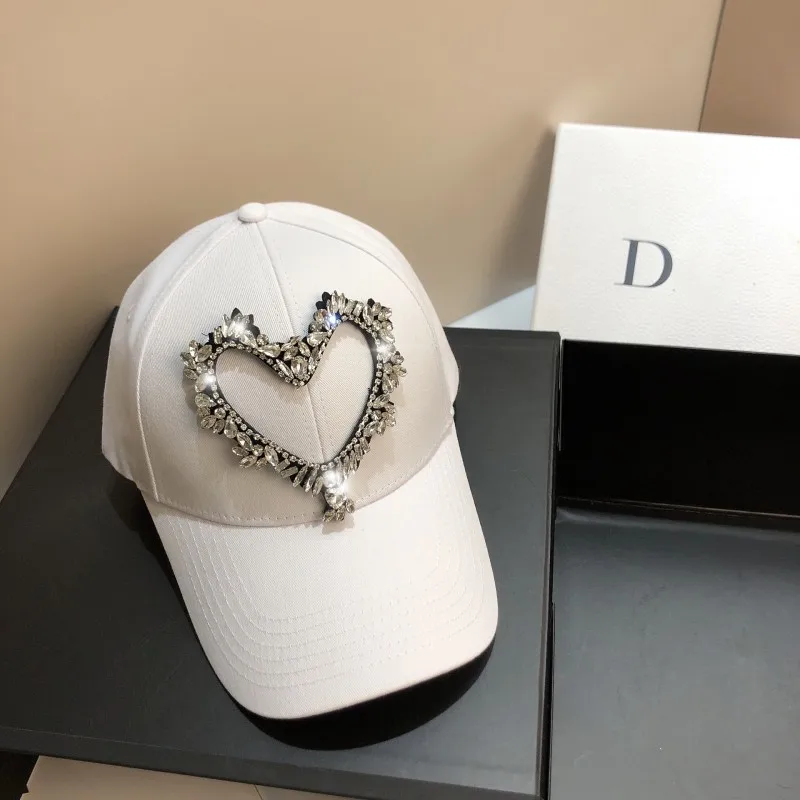 

Heart diamond contton caps Women baseball hat summer hat cap for women black white diamond hats for summer