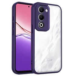 Transparent Frosted Frame Shockproof Bumper Case - Premium Thin Hard Shell for OPPO A5 (Purple)