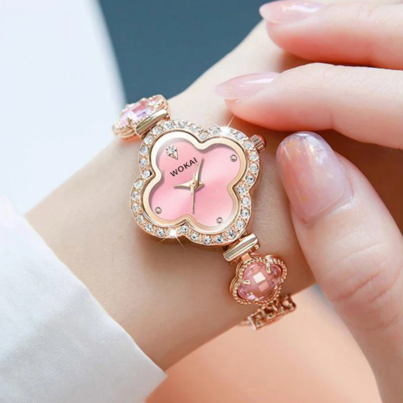 Four-Leaf Clover Watch Women's Elegant Fashion Watch Universal Niche Accessible Luxury Popular Noble Bracelet Chain Gift women watches
