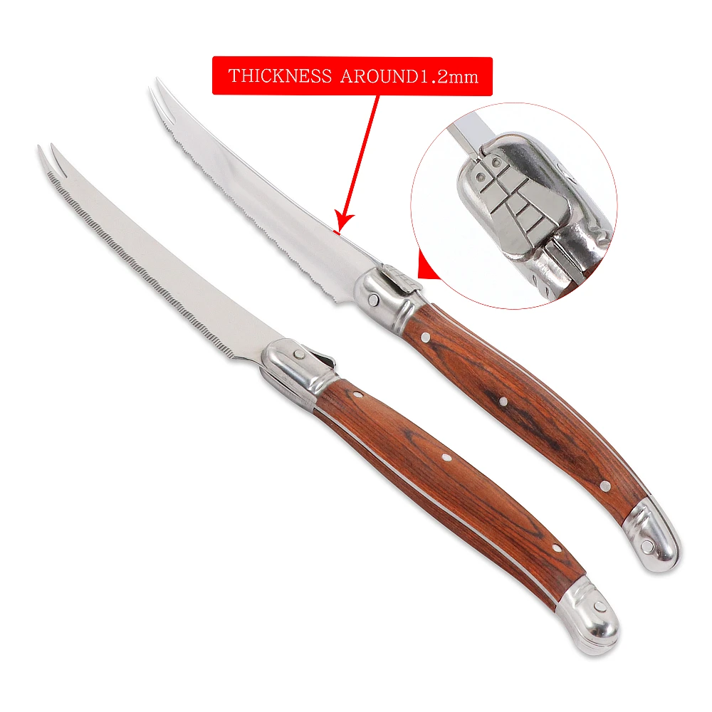 Laguiole Pronged Cheese Knife Pizza Cutter Sharp Blade Steak Knives High-end Wood Handle Cheese Tools cheese knives set 2/4/6/8pcs