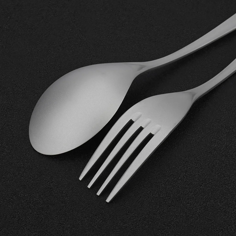 Portable Titanium Alloy Fork Spoon Outdoor Camping Tableware Fork Travel Supplies Gift