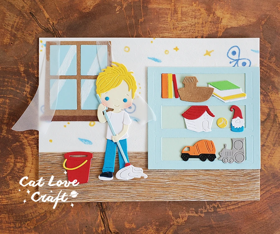 Catlove 어린이 방 시리즈 금속 절단 다이 스크랩북 스텐실 다이 컷 카드 만들기 DIY 공예 엠보싱 2022 년 새로운 다이 만들기