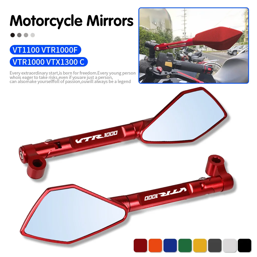 

8mm 10mm For HONDA VT1100 VT 1100 VTR1000F VTR 1000 FIRESTORM VTX1300 C VTX 1300 RETRO Motorcycle ALUMINUM Rearview Side Mirrors