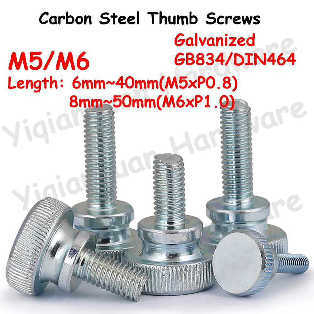 

Yiqianyuan M5 M6 Thumb Screw GB834 DIN464 Carbon Steel Galvanize Hatching Knurled Flat Head Curtain Wall Glass Hand Tighten Bolt