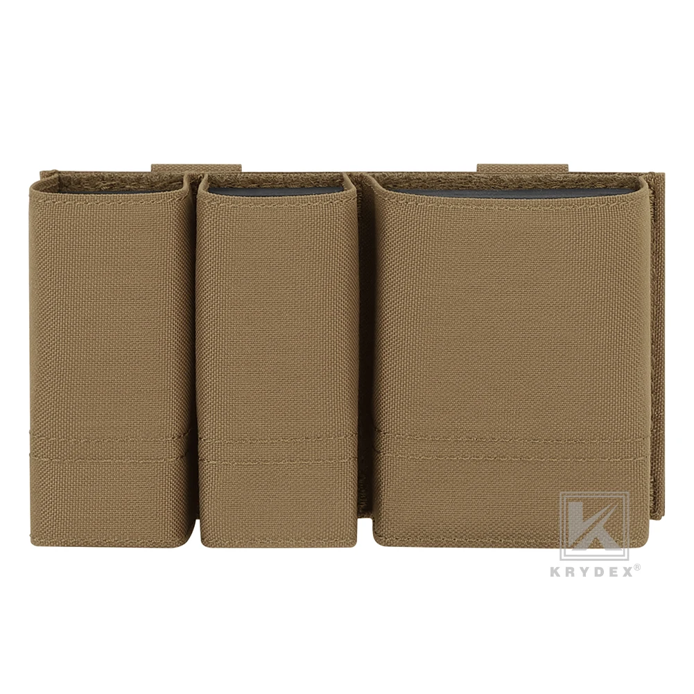 KRYDEX Taktische 9 mm + 5,56 Triple Magazine Pouch Mag Carrier, M4 AR15 MOLLE Tasche, Gürtel Weste Ausrüstung – Detail 11