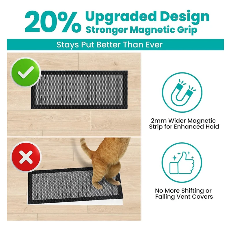 Magnetic Floor Vent Covers with Air Filter Mesh - 10 Pack