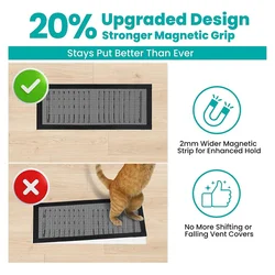 Magnetic Floor Vent Covers with Air Filter Mesh - 10 Pack (Black)