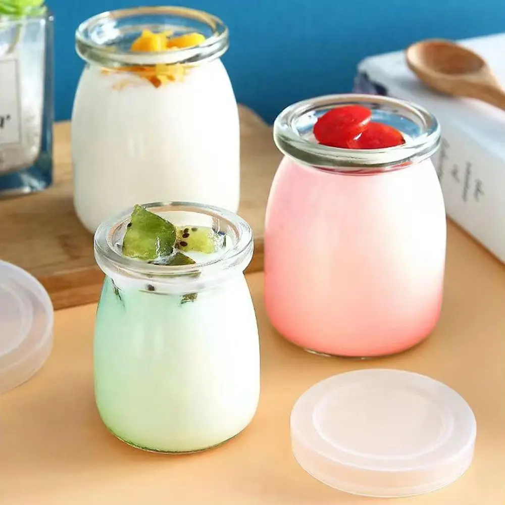 New Pudding Jars High Temperature Resistant Glass Bottle Yogurt Container Glass Wishing Bottle Different-sized Storage Cups