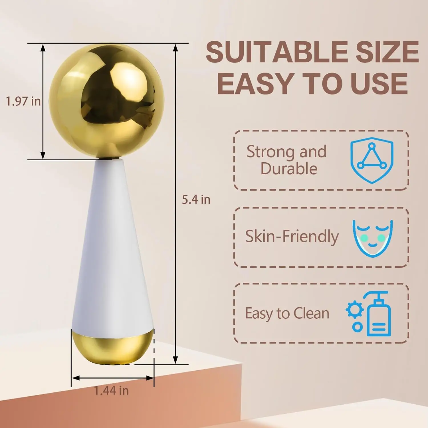 Globes de glace pour le visage et les yeux, bâtons chauds et cryogéniques  en acier, outil de massage du visage, rouleau de refroidissement pour les  Routines de beauté quotidiennes, cadeau de soins, image size:1500x1500