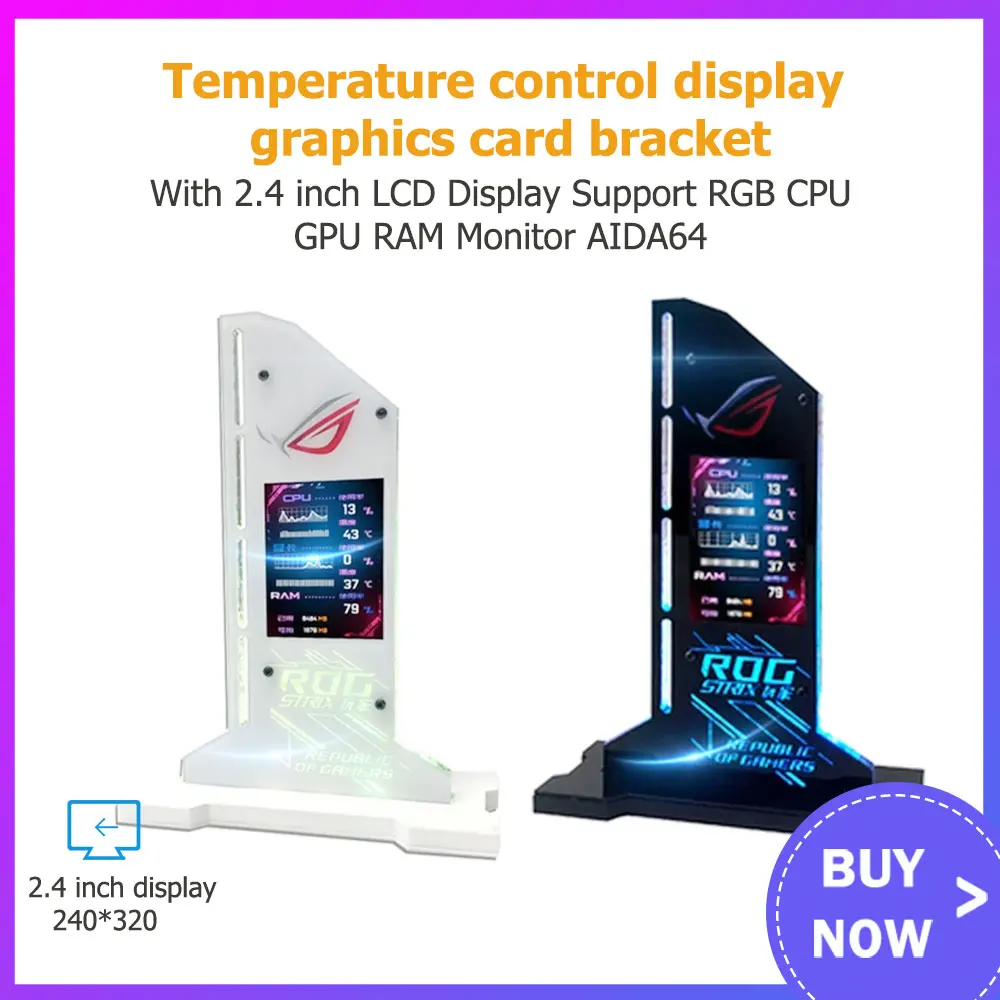 Placa de Vídeo Gráfica Suporte Suporte Vga 2.4 Display Lcd Suporte Rgb Cpu Gpu Ram Monitor Aida64 Gabinete pc Gamer Diy