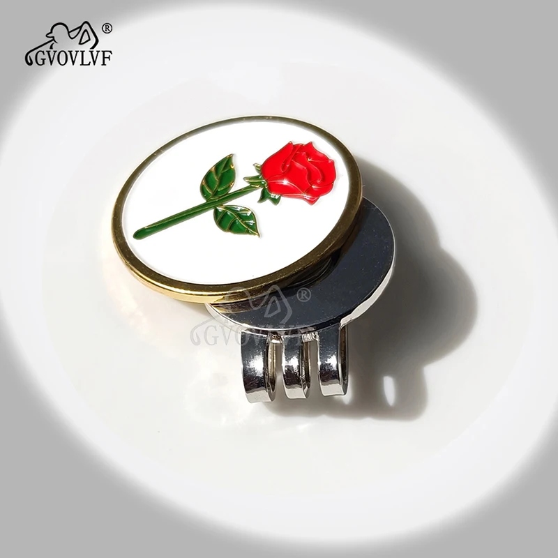 골프 모자 클립 로즈 마커, 마그네틱 골프 공 모자 벨트, 가방 캡 마커 클립 부착, 골프 애호가, 여자 아내 선물
