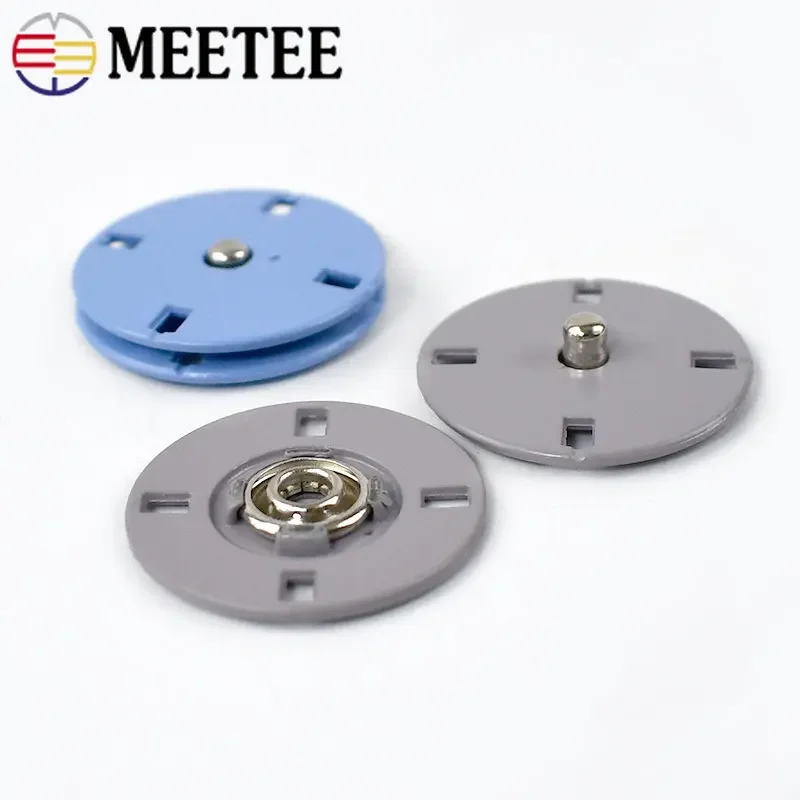Meetee 10sets 10-25mm Metal Snap Buttons Invisible Fastener Press Button Clasp Coat Down Jacket DIY Garment Sewing Accessories 6