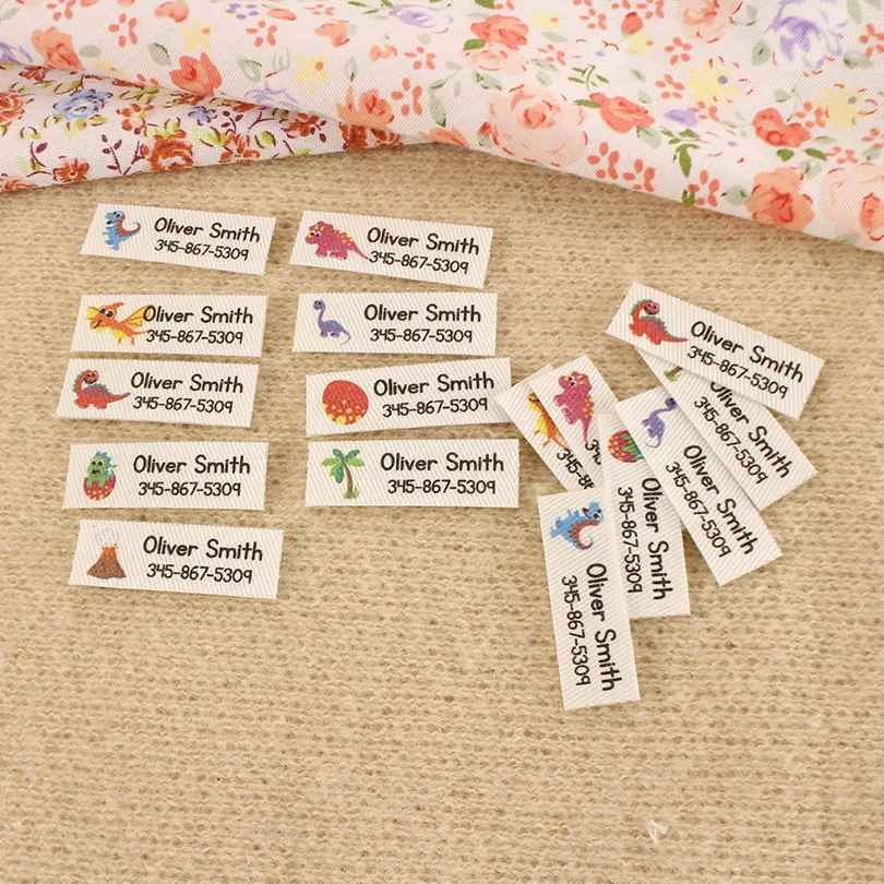 Ironing School Personalized Dinosaurs Clothing Printed Fabric Label TB5659