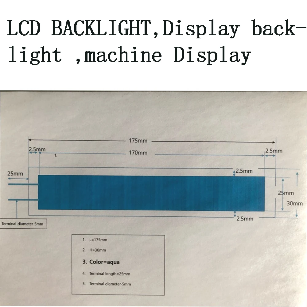 175x30mm Flexible El Backlight El Lighting Sheet LCD Backlight EL Foil EL Lamp Electroluminescent Panel Backlight LED Astronmy