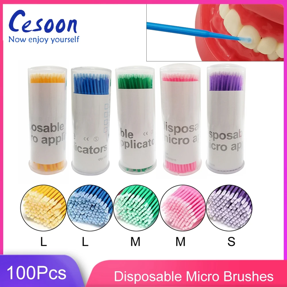 

100Pcs Dental Disposable Micro Brushes Cotton Swab Glue Remover Applicators Odontologia Extension Tools Dentistry Care Cleaning
