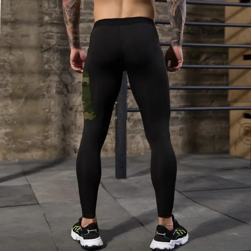 Tights Sport Man Compression Pants Fitness Camouflage Pocket Training Workout Sports Leggings Men's Running Tights Gym Clothing
