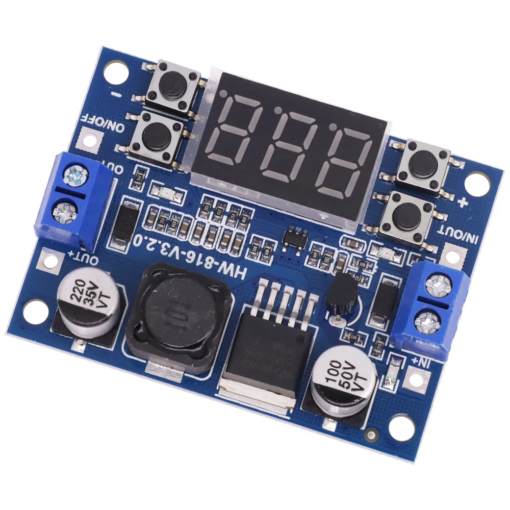 DC 가변 스텝 다운 전원 공급 장치 모듈 LM2596 LED 전압계 디스플레이가있는 전압 조정기 디지털 3.3V 5V 12V