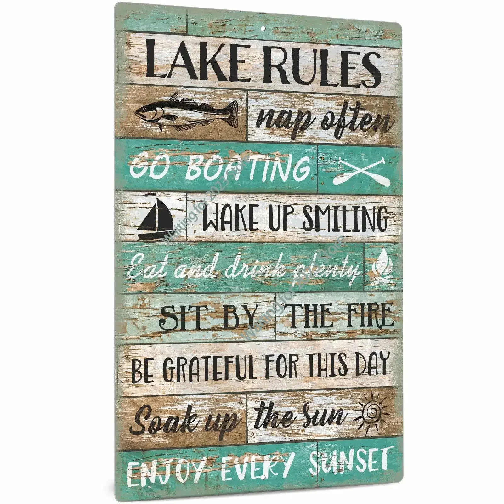 

Lake House Sign, Life is Better at the Lake Decor for Outdoor, Cabin, Beach, Nautical Home, 12x8 Inches Metal Wall Sign