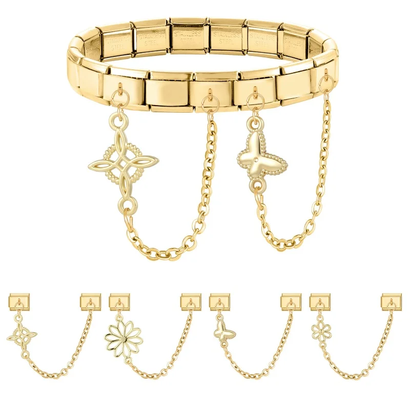Fashion Jewelry Womens Stainless Steel Charm Bracelet