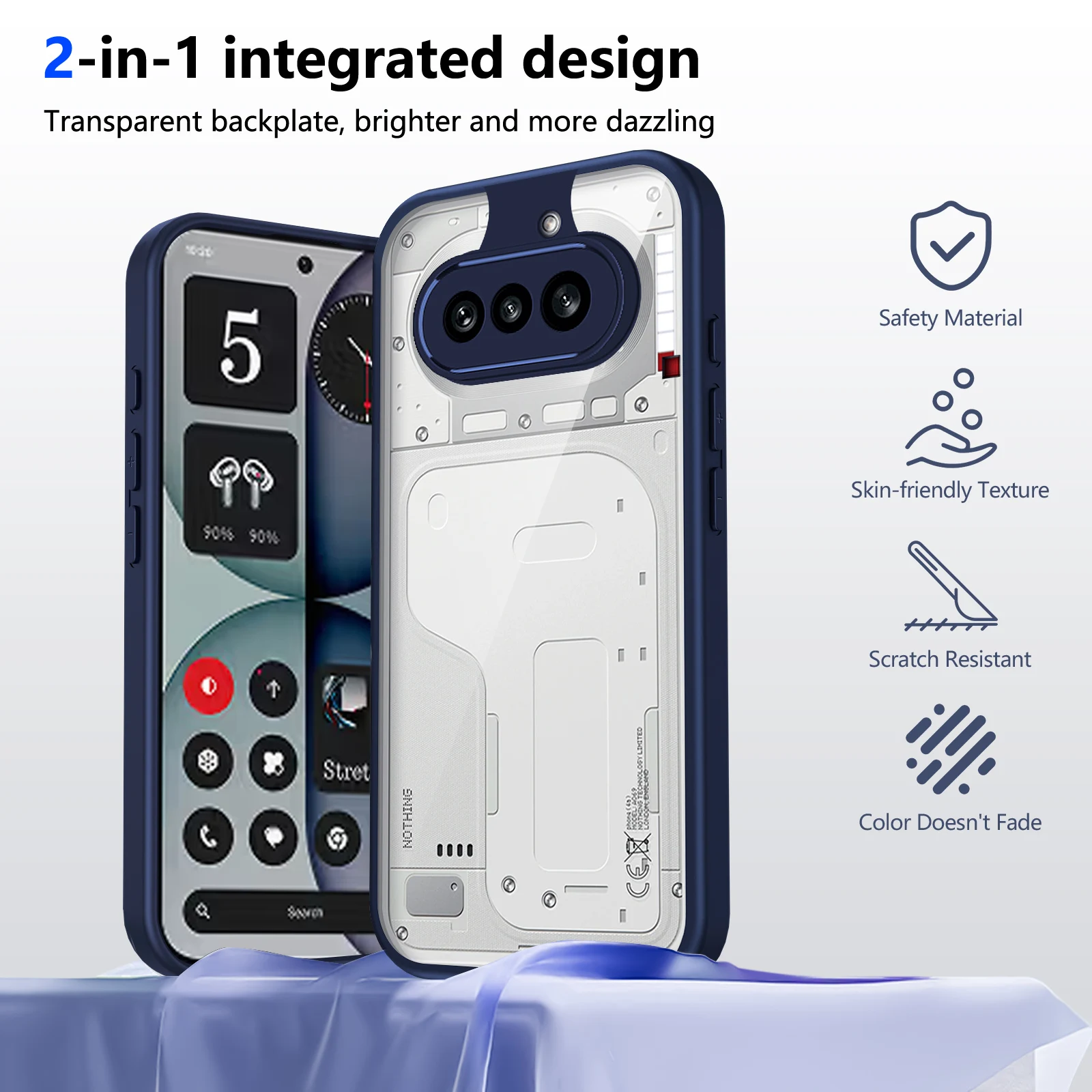 Shockproof Silicone Plating Bumper Case with Clear Back Cover and Hard Matte Finish