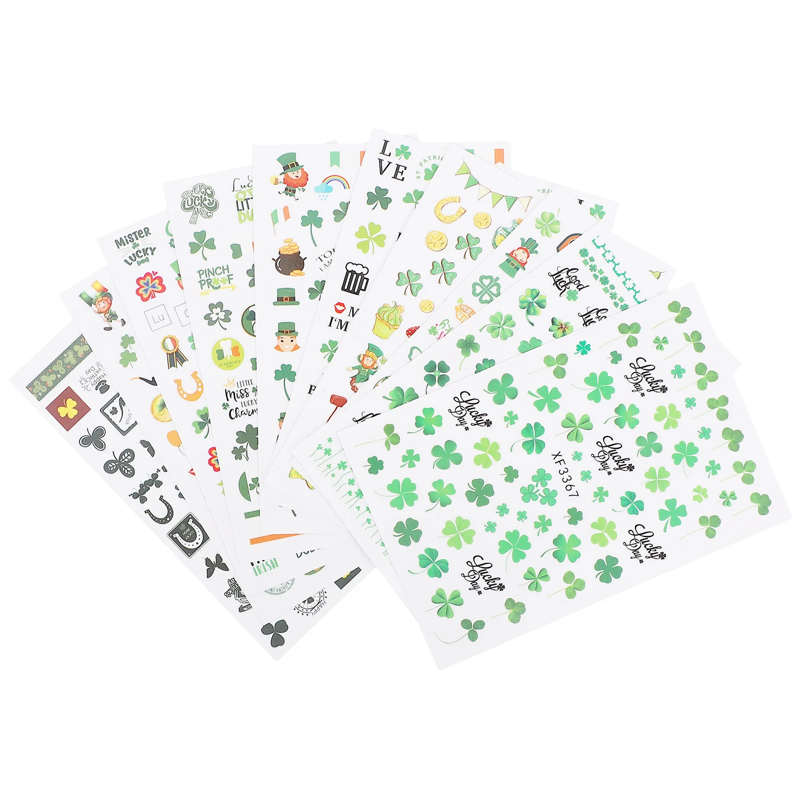 

10 Sheets Party Supplies Manicure Stickers Greenery Decor Nail Decals Pvc