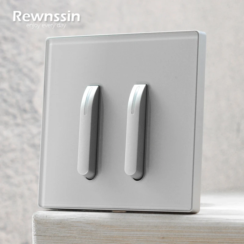 

Gray LED Piano Key Switch Reset Button Light ON OFF Tempered Glass EU Power Socket Data HDMI USB Dual RJ45 Internet Outlet