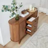 Fluted Sideboard Buffet Cabinet with Storage,Oval Curved Edge Sideboard with Drawer,Mid Century Modern Buffet Cabinet 5