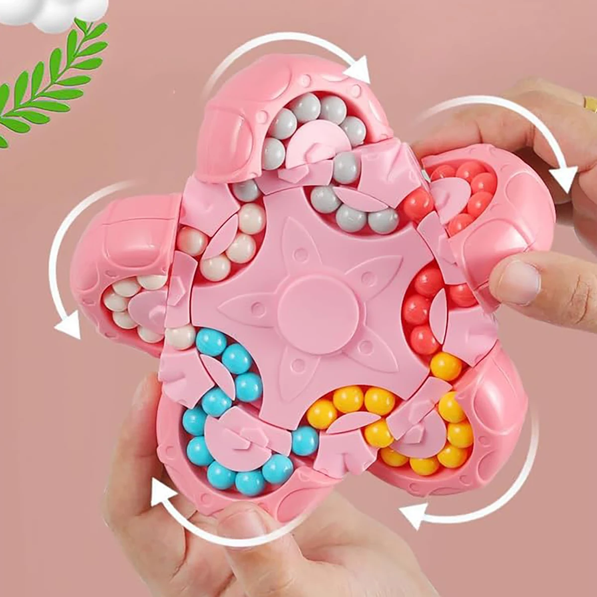 Magic Bean Puzzle Ten sided rotating interactive magic bean puzzle flip fingertip top decompression toy