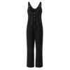 Women Casual Loose Cotton Linen Solid Pockets Jumpsuit Overalls Wide Leg Cropped Pants Jumpsuits for Women 4