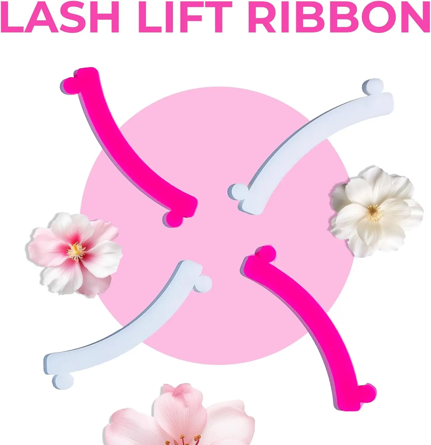 리뷰티 4피스 속눈썹 리프트 리본 실리콘 라쉬 리프트 로드 및 재사용 가능한 펌 리본 라쉬 리프트 도구 (가정용, 속눈썹 손상 방지)