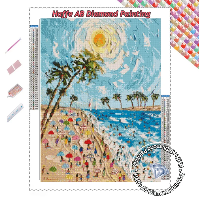 DIY ab-ビーチ用のダイヤモンドペインティング,海の風景,クロス