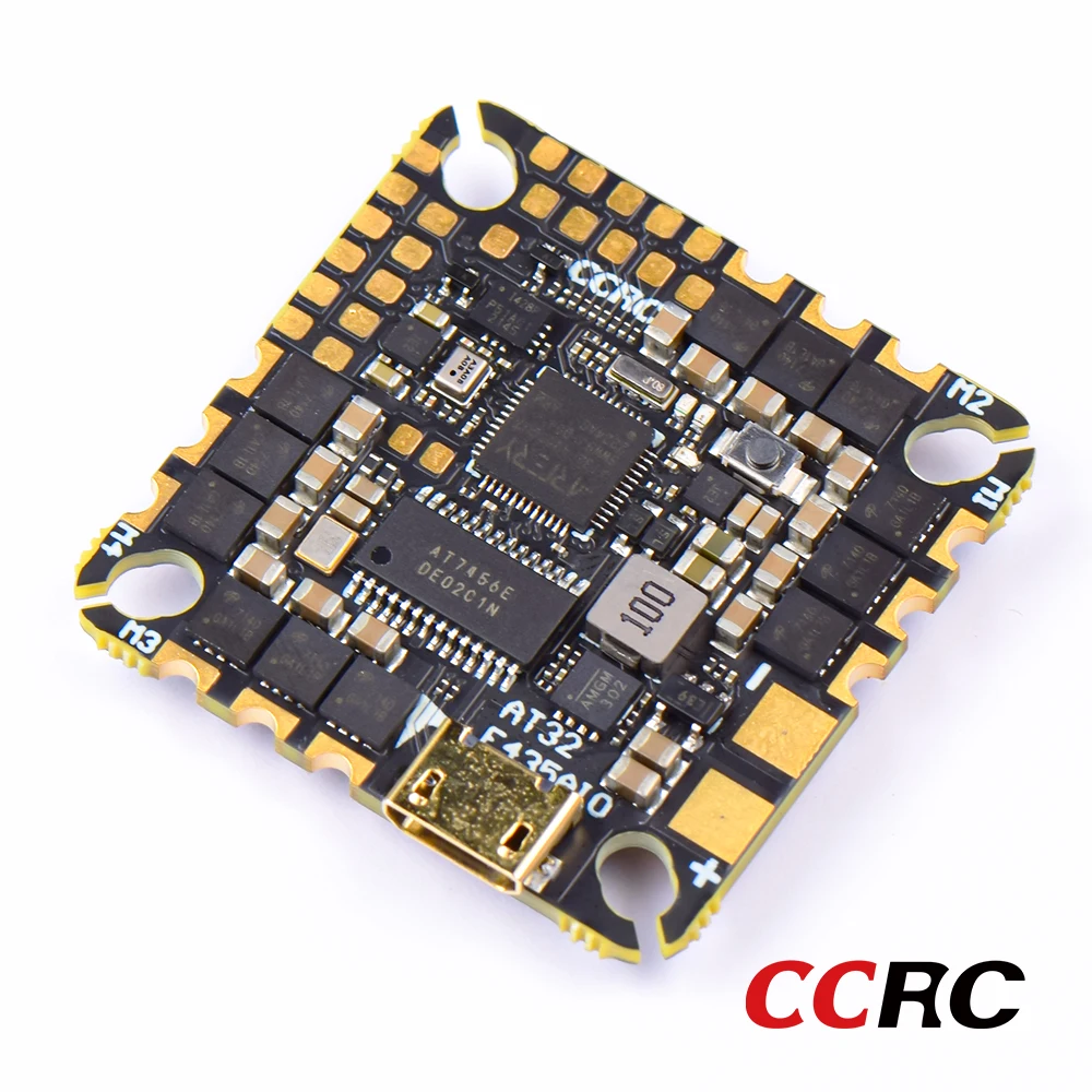 

CCRC AT32F435 AIO 40A Flight Controller BLHELI32 ESC ICM -42688-P 25.5X25.5mm 2-6S for FPV Freestyle Drones