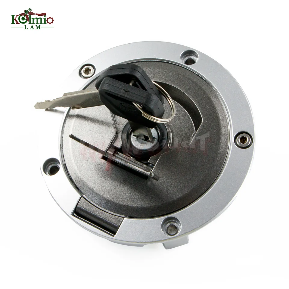 Motorcycle Gas Tank Cap Lock With Keys - Polished Replacement For Honda CB, Nighthawk, Silverwing, Interceptor Models